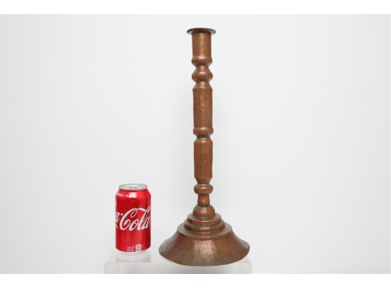 Antique Handmade & Hand Hammered Tall Copper Candlestick
