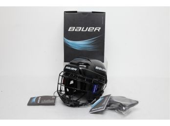 Bauer M-10  Youth Hockey Helmet W/Face Shield In Black