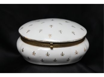 Antique Porcelain & Gold Guilt Dresser Box
