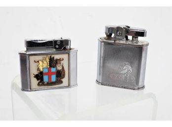 2 Vintage Lighters ~ Ronson & Enameled Rogers