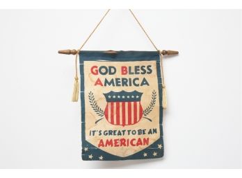 Small Victorian Era Parade Banner 'God Bless America'