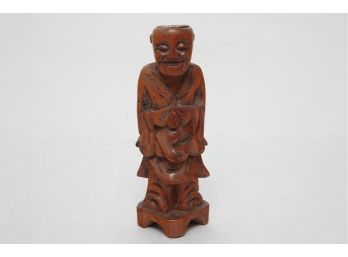 Antique Wooden Hand Carved Standing Buddha Statue