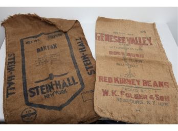 2 Antique Advertising Feed Sacks