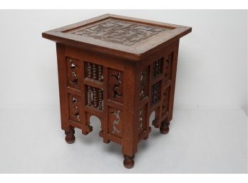 Antique Oak Hand Carved Side Table