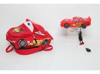 Lightning McQueen (Disney's Cars) Bedside Lamp & Backpack