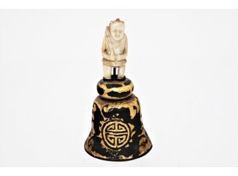 Antique Bovine Bone Handle Oriental Buddist Bell