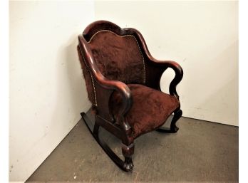 Antique Bear Skin Rocking Chair