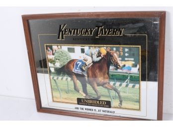 Kentucky Tavern Bourbon Whiskey 1990 Kentucky Derby *Unbridled* Winner Mirror 116th Derby