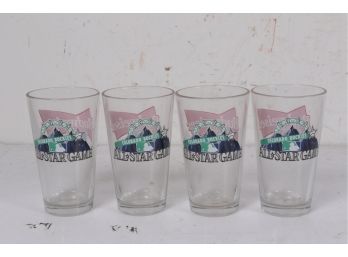 Set Of 4 Vintage Colorado Rockies 1998 All Star Game Beer Glasses Budweiser