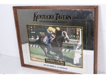 Kentucky Tavern Bourbon Whiskey 1989 Kentucky Derby *Winning Colors* Winner Mirror 114th Derby