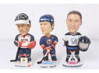 Group Of Hockey Bobbleheads *Alexei Yashin, Nikolai Khabibulin & 2002 Olympic*