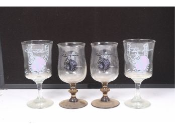 Group Of Vintage Gulfstream Florida Derby *Ronrico Derby Daiquiri* Horse Racing Glasses 1980,82,84