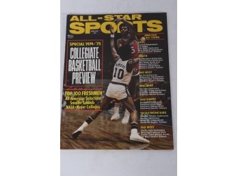 Vintage Sports Magazine Jan 1975 All Star Sports College Basketball Preview
