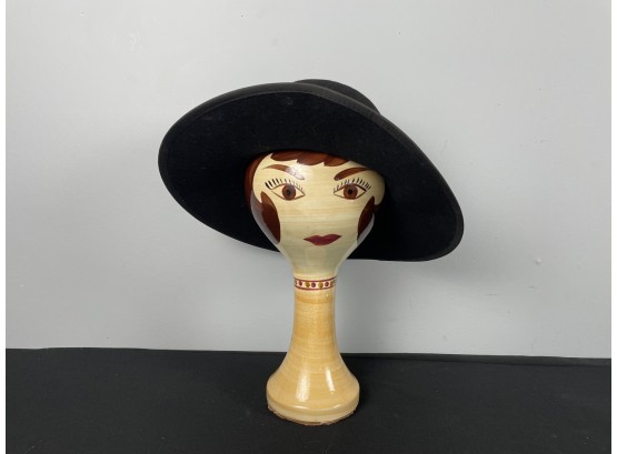 Pottery Hat Stand And Hat