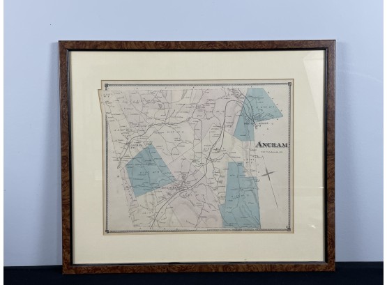Framed Map Of Ancram, New York - 1800s
