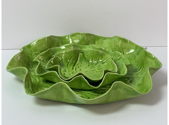Set Of 3 Pat Young Cabbage Leaf Plates