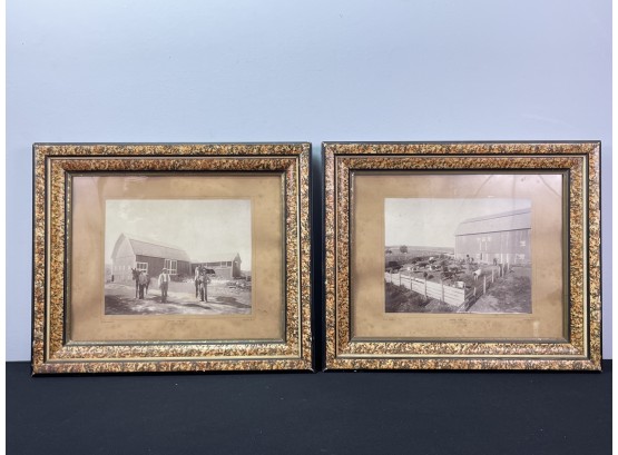 2 Circa 1900 Framed Cabinet Card Photographs - Rondout N.Y. Farmstead