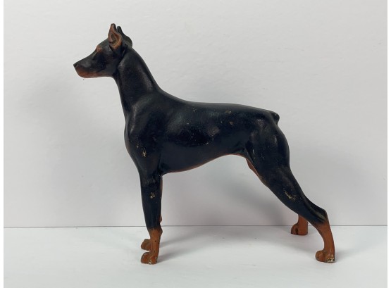 Vintage Metal Doberman Dog Figure