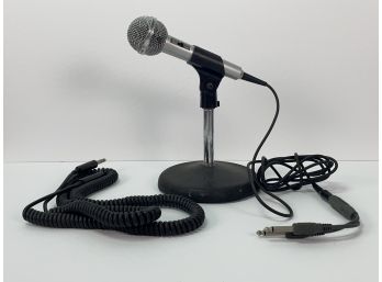 Realistic Microphone With Metal Stand