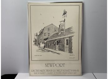 RE Kennedy Signed Recent Sketches Newport RI Print