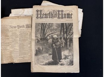Civil War Period Newspaper Lot Circa 1860s And 1870: