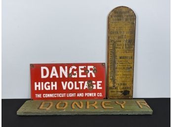 3 Vintage And Antique Signs