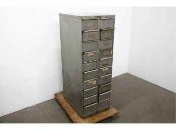 20 Drawer Industrial Steel Cabinet With Content