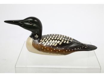 Boyds Collection Folk Art Wooden Loon Signed J. Weaver
