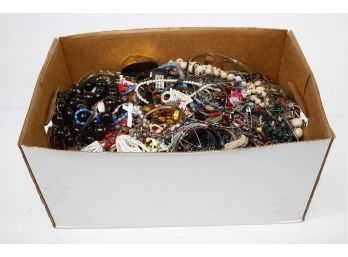 42 Pounds Box Lot Of Assorted  Costume Jewelry