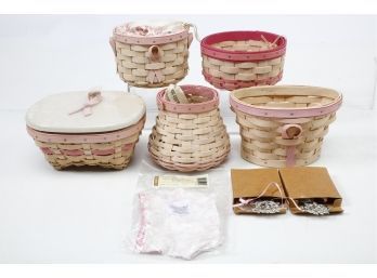 Lot Of 5 Longaberger Baskets - American Cancer Society