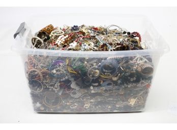 105 Pounds Box Lot Of  Assorted Costume Jewelry