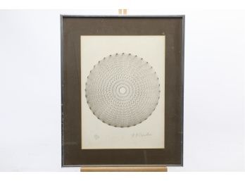 Framed Geometric Lithograph By H. P. Crowder.