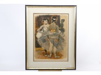Lucian Joseph Fontanarosa (French, 1912-1975)  - Ballerinas In Tuto  Lithograph Framed