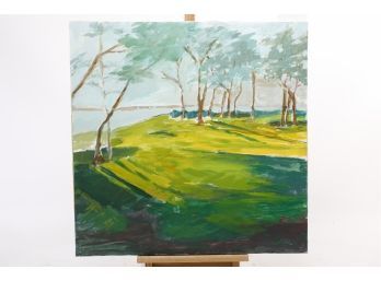 Helen Cohen Abrams (American 1918- 2017)  Oil On Canvas Landscape