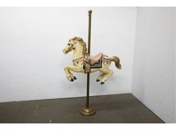 Vintage Plastic And Brass Decorative Carousel Horse