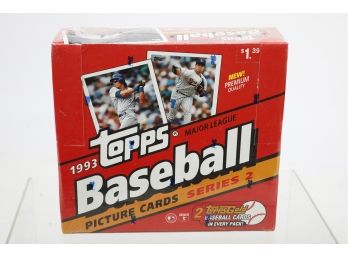 Cello Packs 1993 Topps Series 2 Baseball Factory Sealed Box.  2 Gold Cards Per Pack. 24 Packs.