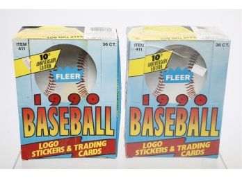 1990 Fleer Baseball (2) Wax Pack Boxes