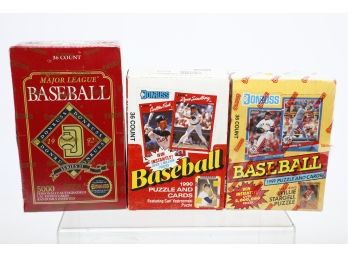 1 Each 1990, 1991(factory Sealed), 1992 (factory Sealed) Donruss Baseball Wax Packs
