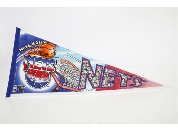 Signed New Jersey Nets Pennant Banner