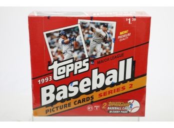 Cello Packs 1993 Topps Series 2 Baseball Factory Sealed Box.  2 Gold Cards Per Pack. 24 Packs.