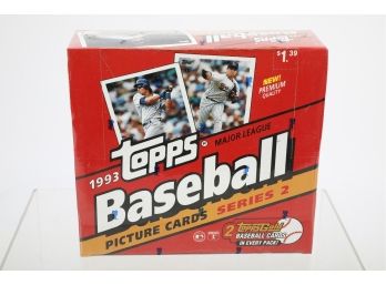 CelloPacks 1993 Topps Series 2 Baseball Factory Sealed Box.  2 Gold Cards Per Pack. 24 Packs.