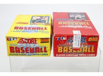 1988 And 1990 Score Baseball Wax Pack In Factory Boxes