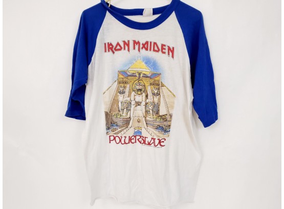Vintage 1984 Iron Maiden Powerslave 3/4 Sleeve T-shirt