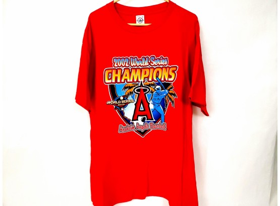 2002 Baseball World Series Championship Anaheim Angles T-shirt New With Tags
