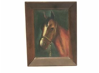Nice Early Oil On Board Horse Painting