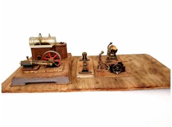 Wilesco Steam Engine With Flieiahmanns Blacksmith And Other Accessories