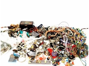 Very Large Mixed Jewelry Lot And Jewelry Music Box (19 Pounds)