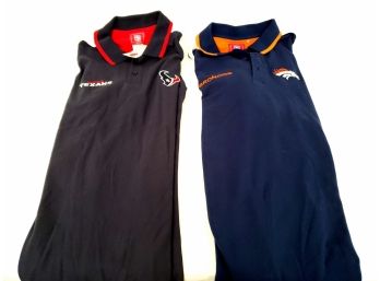 2 Official NFL Gear Polo T-shirts Denver Broncos And Houston Texans Brand New
