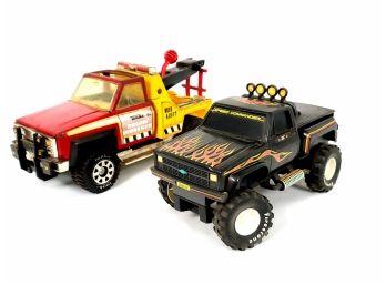 2 Vintage Trucks Including Tonka Rovin' Wrecker And 1984 Chevy Speed Commander