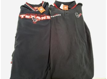 2 Official NFL T-Shirts Houston Texans Short Sleeve And Long Sleeve New With Tags